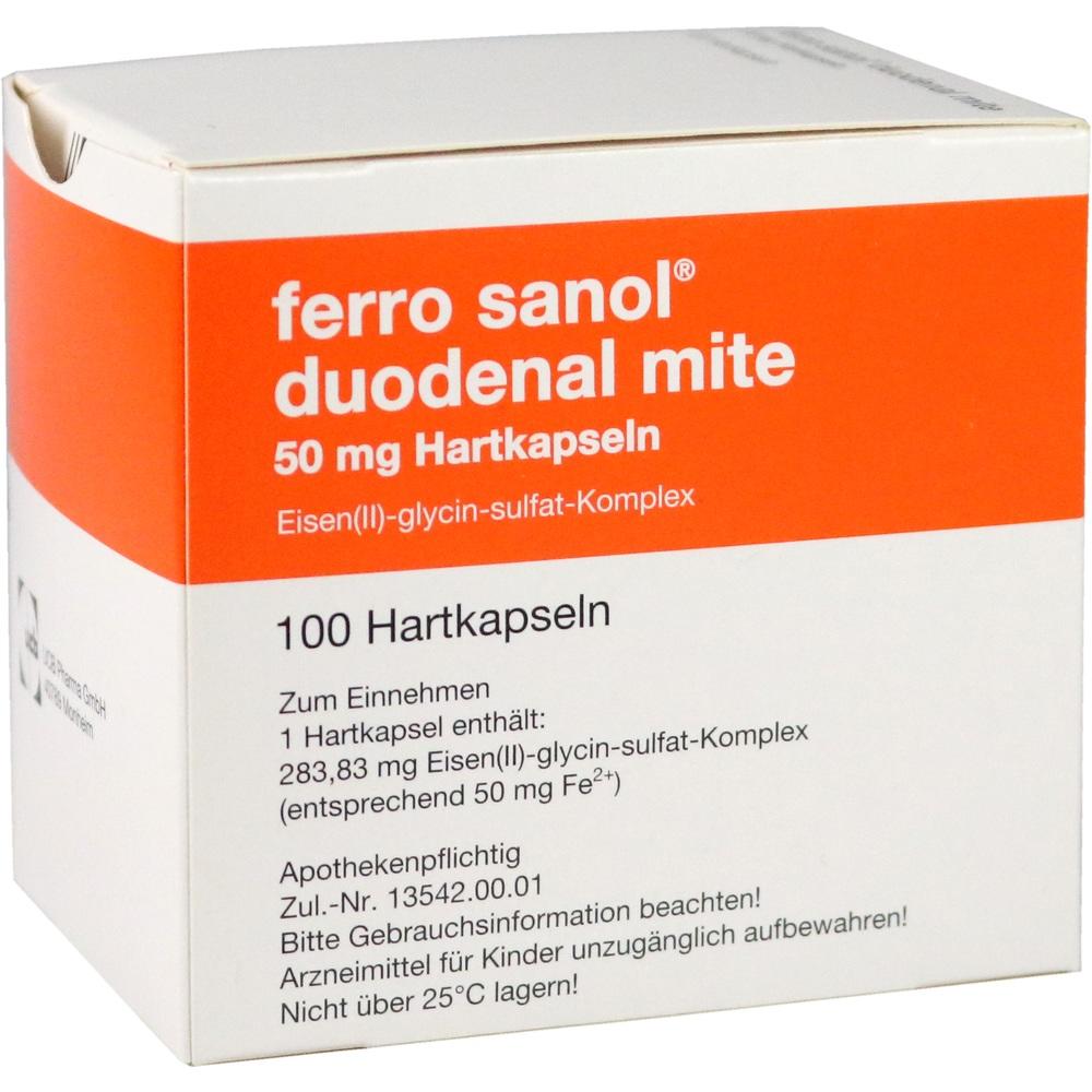 Ferro sanol duodenal mite 50mg 100 St Magensaftresistente Hartkapseln