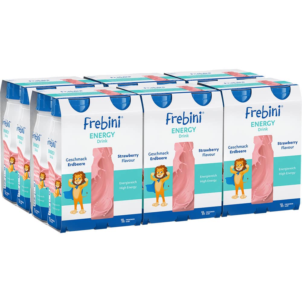 Frebini Energy Trinknahrung Erdbeere 6X4X200 ml Flüssigkeit