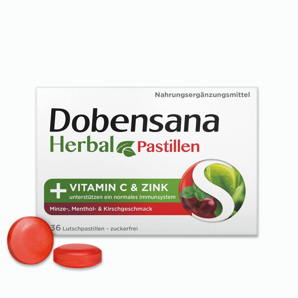 Dobensana Herbal + VITAMIN C & ZINK Kirschgeschmack 36 St Lutschpastillen Dobensana Herbal + VITAMIN C & ZINK Kirschgeschmack 36 St Lutschpastillen