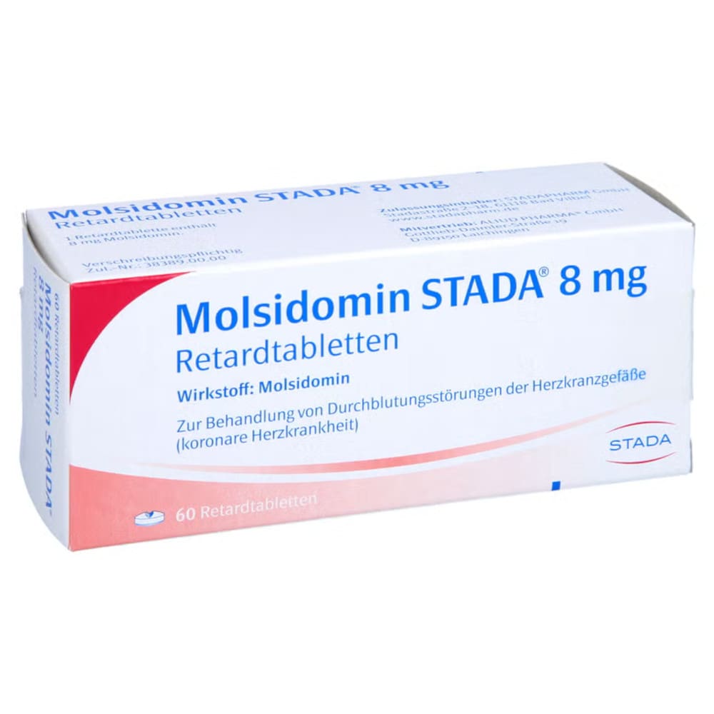 MOLSIDOMIN STADA 8 mg Retardtabletten 60 St Retard-Tabletten