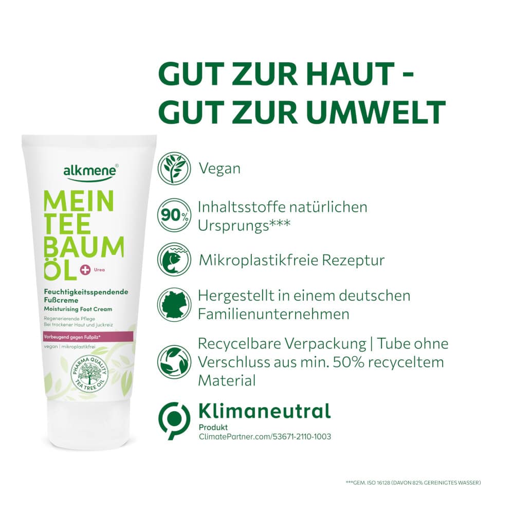 alkmene MEIN TEEBAUMÖL Feuchtigkeitsspendende Fußcreme 100 ml Tube