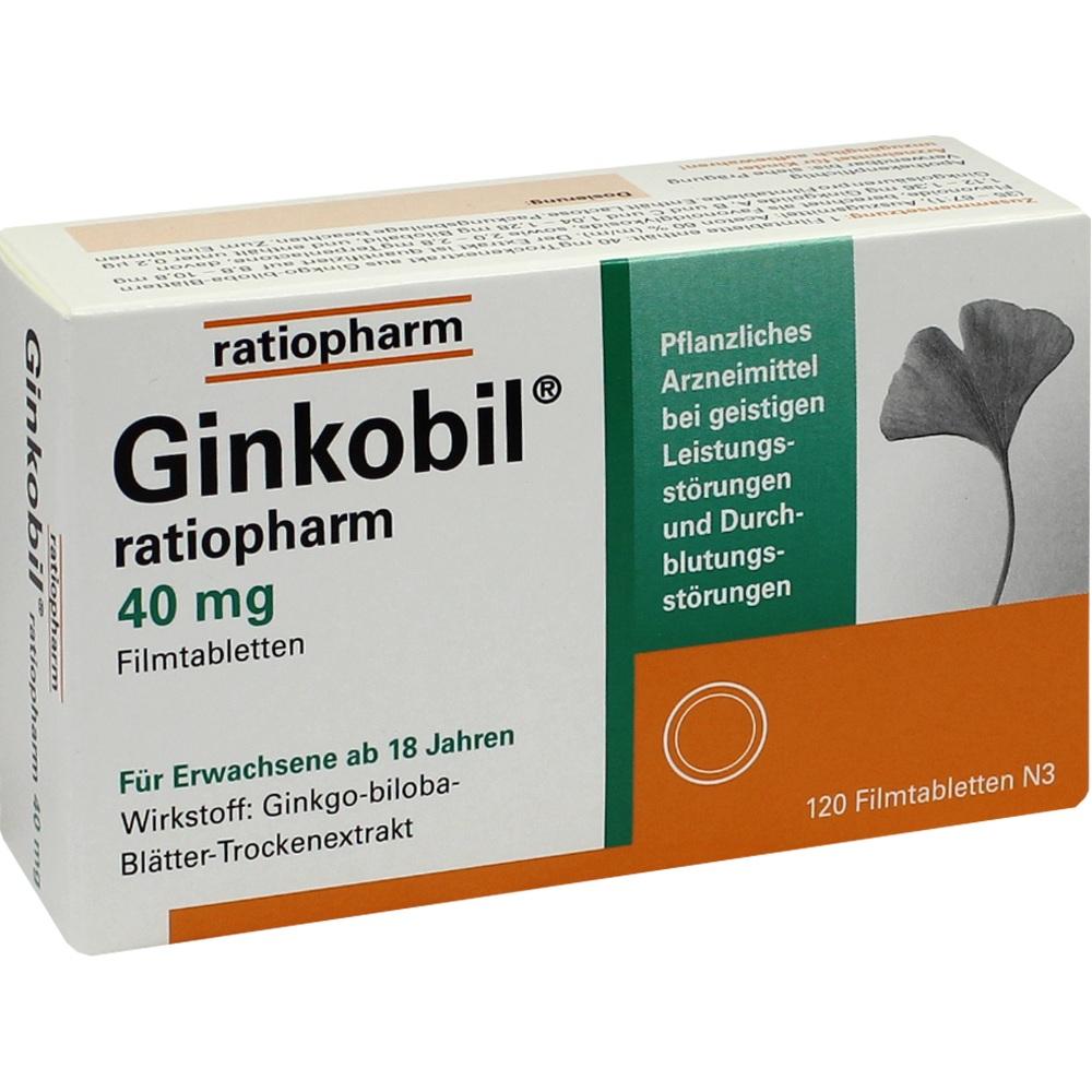 Ginkobil ratiopharm 40mg mit Ginkgo biloba 120 St Filmtabletten