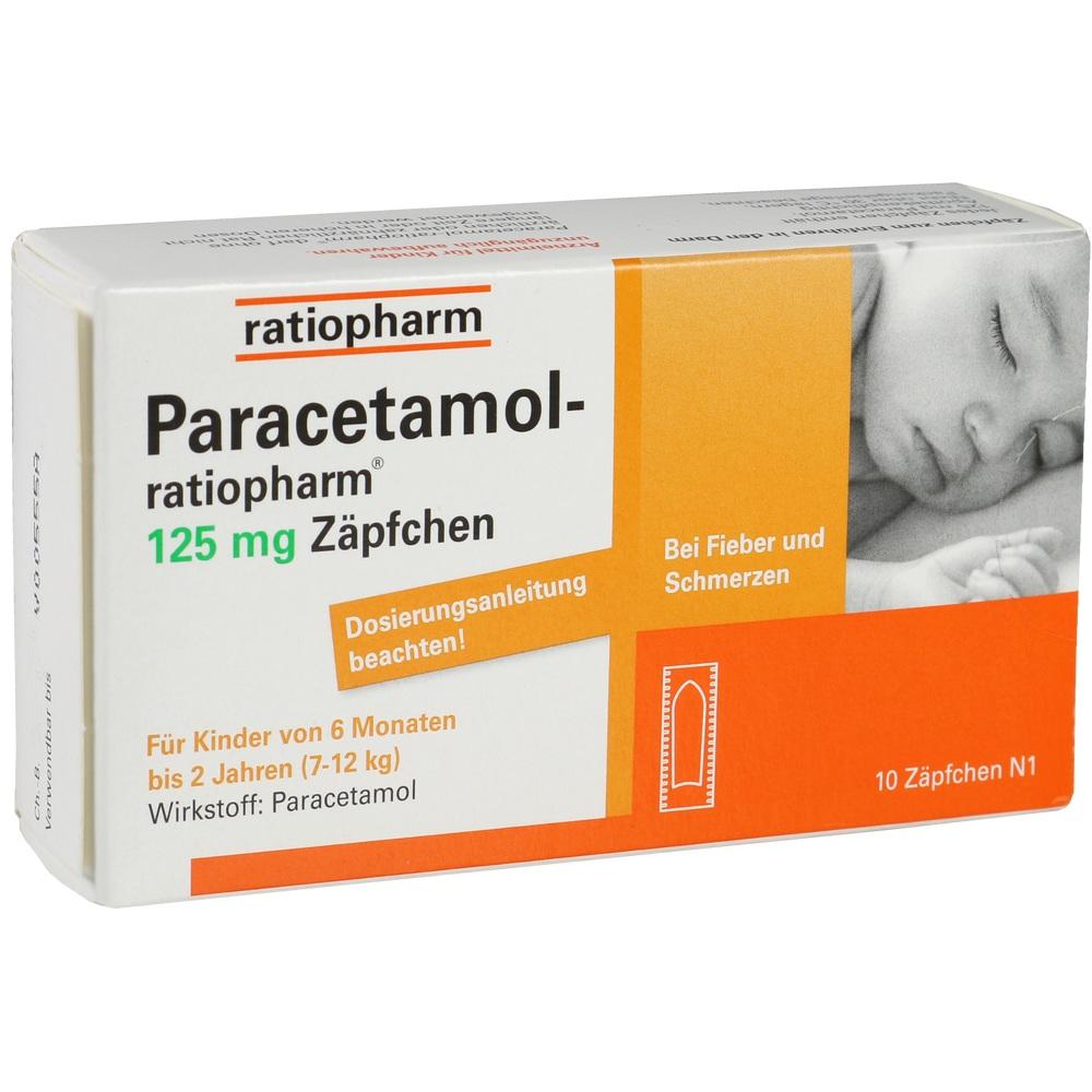 Paracetamol-ratiopharm 125mg 10 St Säuglings-Suppositorien