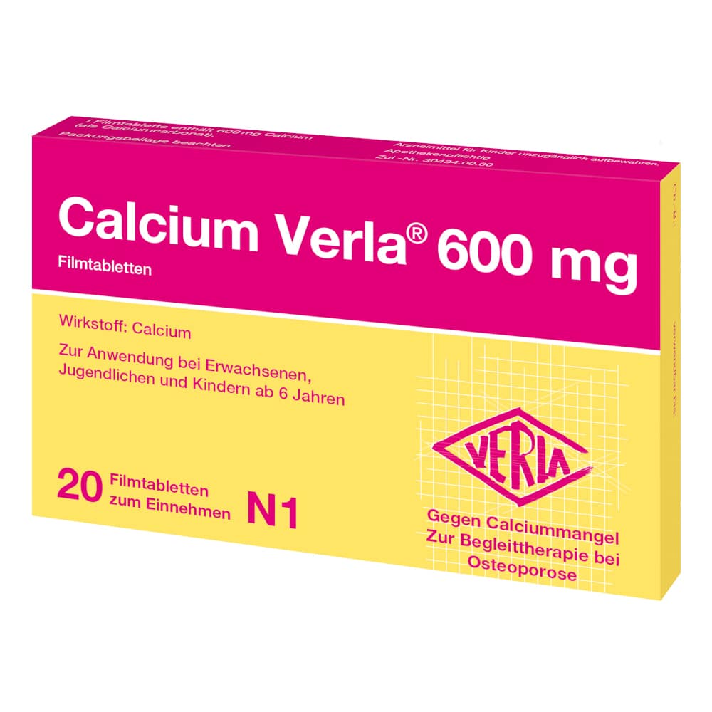 Calcium Verla 600mg 20 St Filmtabletten