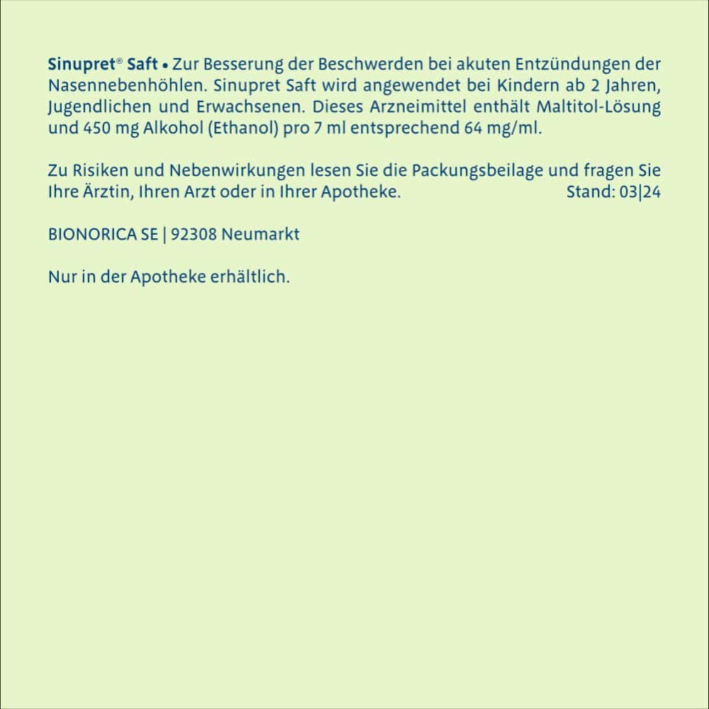Sinupret Saft 100 ml Sirup