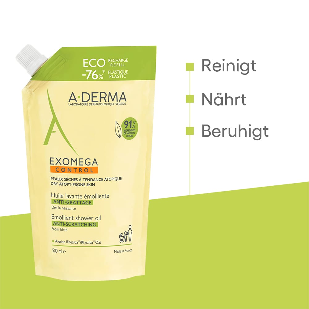 A-DERMA EXOMEGA CONTROL Duschöl Nachfüllpack 500 ml Duschgel