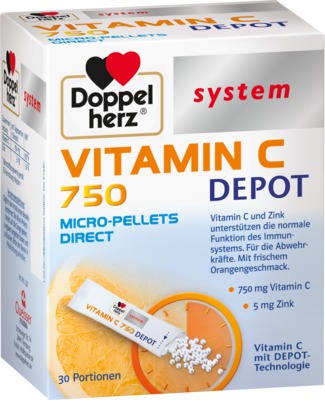 Doppelherz system Vitamin C 750 + Zink DEPOT 30 St Pellets