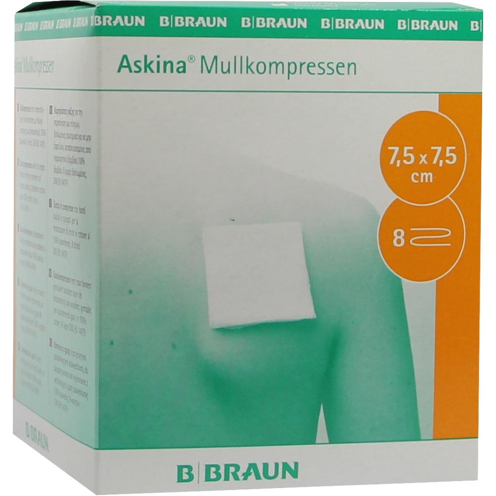 ASKINA Mullkompressen 7,5x7,5 cm steril 25X2 St Kompressen
