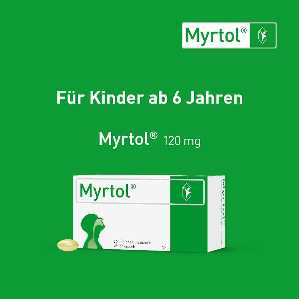 Myrtol der pflanzliche Schleimlöser für Kdr. ab 6 J. 50 Stk. 50 St Magensaftresistente Weichkapseln