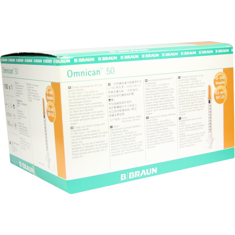 OMNICAN Insulinspr.0,5 ml U100 m.Kan.0,30x12 mm e. 100X1 St Spritzen