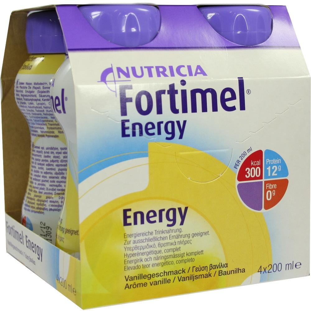 Fortimel Energy Trinknahrung Vanille 4X200 ml Flüssigkeit