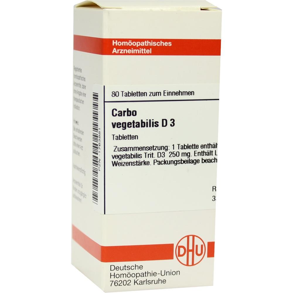CARBO VEGETABILIS D 3 Tabletten 80 St Tabletten