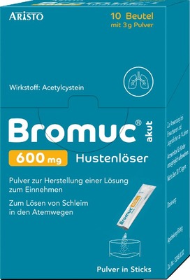 Bromuc akut 600mg Hustenlöser 10 St Pulver zur Herstellung einer Lösung zum Einnehmen