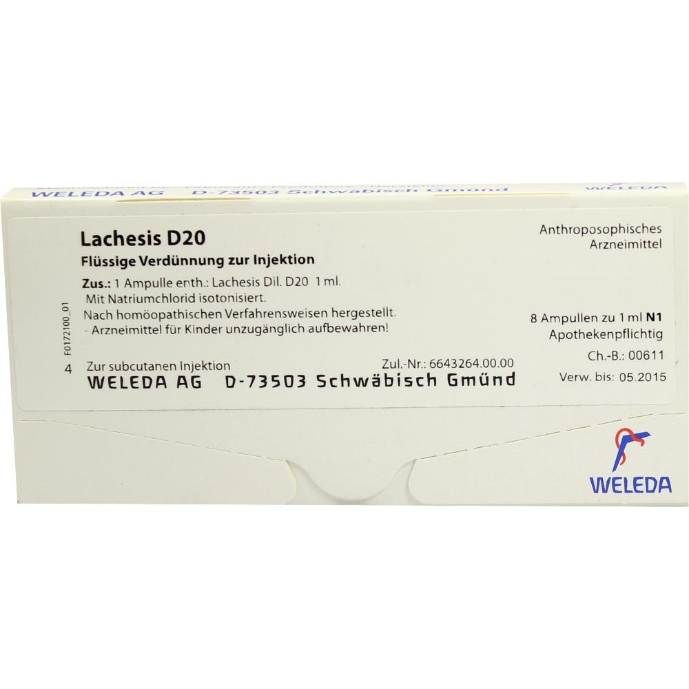 WELEDA LACHESIS D 20 Ampullen 8X1 ml Ampullen