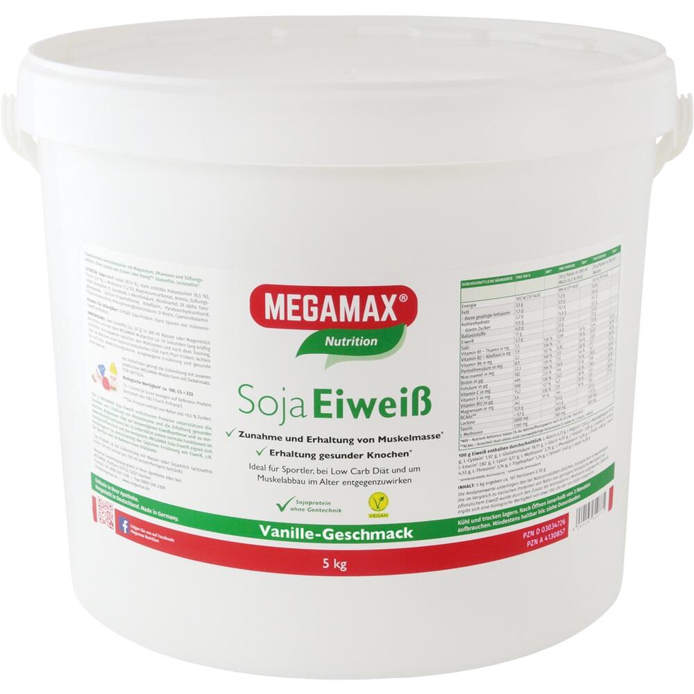 MEGAMAX Soja Eiweiß Vanille Pulver 5 kg Pulver