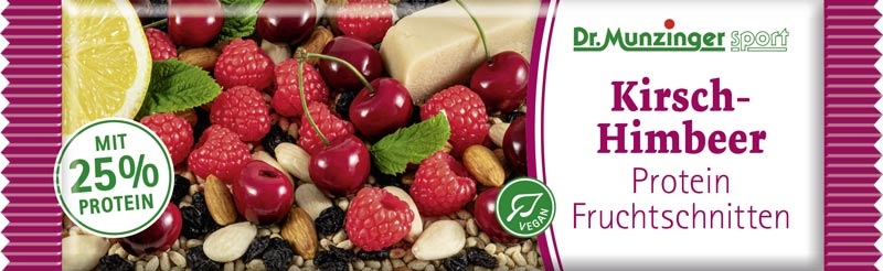 Dr. Munzinger Sport Kirsch-Himbeer Protein Fruchtschnitten 50 g