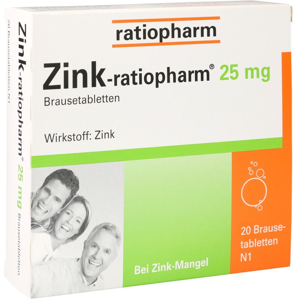 Zink-ratiopharm 25mg 20 St Brausetabletten