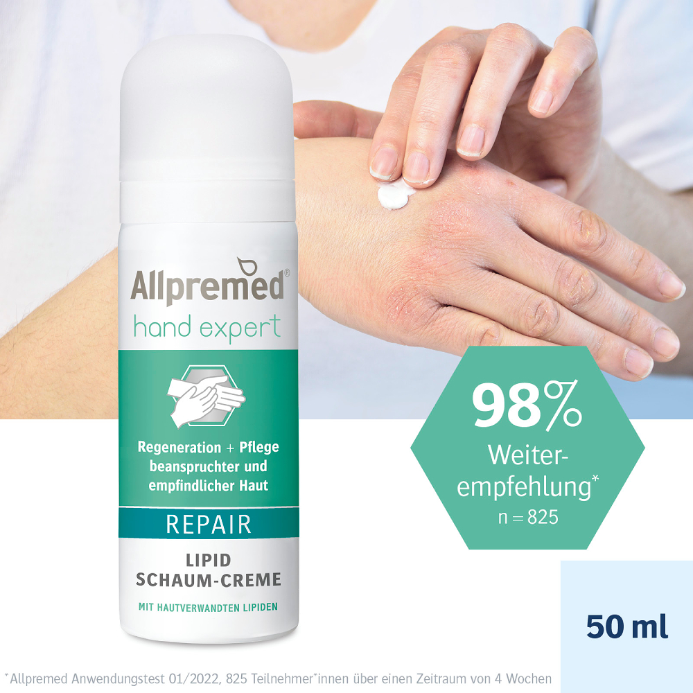 Allpremed hand expert Lipid Schaum-Creme REPAIR 50 ml Schaum