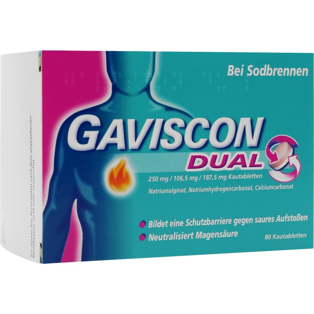 GAVISCON DUAL Bei Sodbrennen 80 St Kautabletten