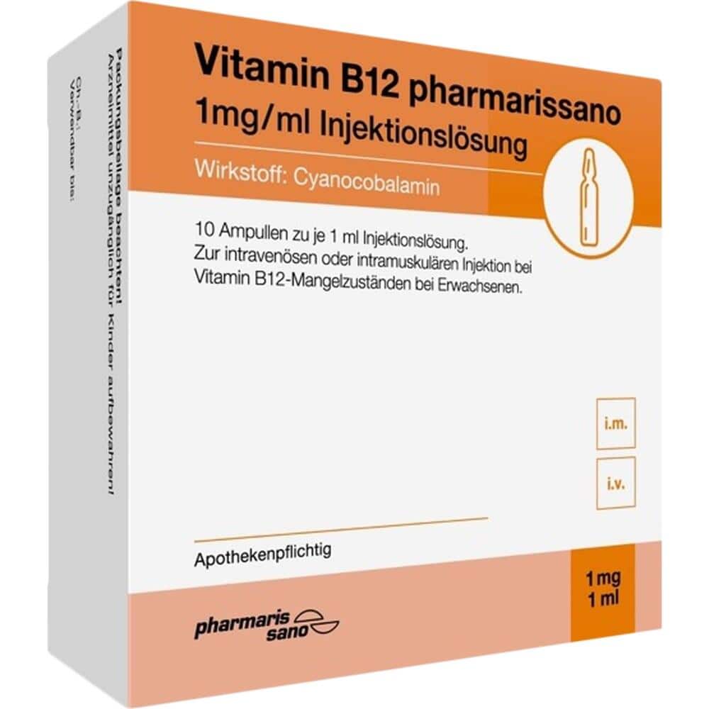 Vitamin B12 pharmarissano 1 mg/ml Injektionslös. 10X1 ml Injektionslösung
