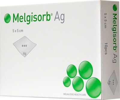 MELGISORB Ag Verband 5x5 cm 10 St Verband