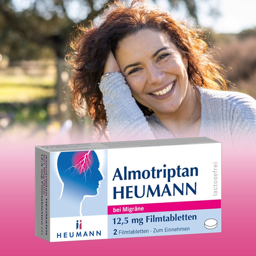Almotriptan HEUMANN bei Migräne 12,5mg 2 St Filmtabletten