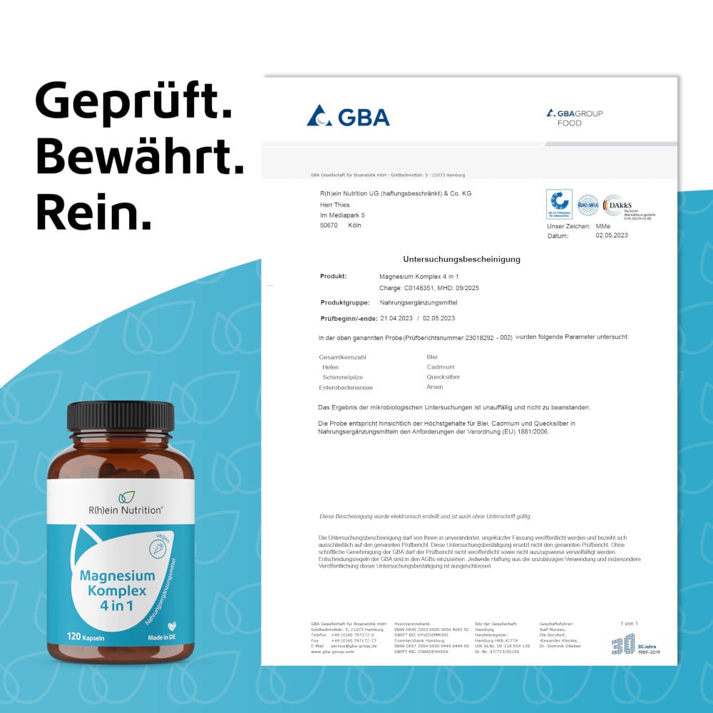 R(h)ein Nutrition Magnesium Komplex 4 in 1 hochdosiert 120 St Kapseln