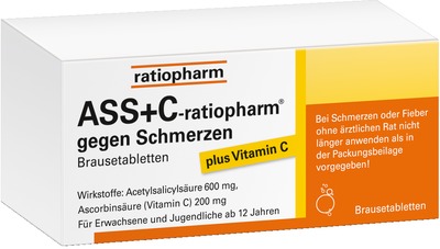 ASS+C-ratiopharm gegen Schmerzen 20 St Brausetabletten