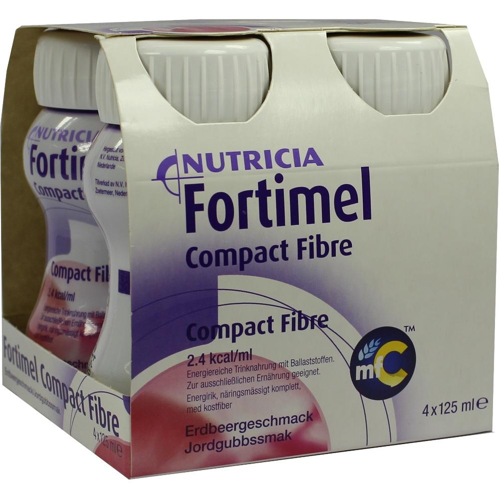 Fortimel Compact Fibre 2.4 Trinknahrung Erdbeere 4X125 ml Flüssigkeit