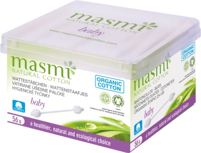 BIO OHRSTÄBCHEN Baby 100% Bio-Baumwolle MASMI 56 St