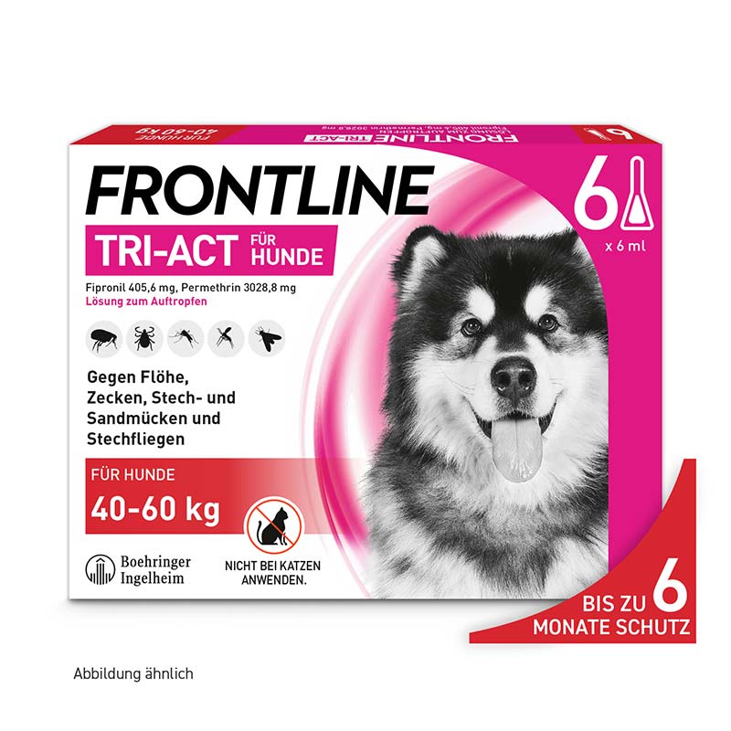 FRONTLINE TRI-ACT gegen Zecken, Flöhe und fliegende Insekten für Hunde XL (40-60 kg) 6 St Lösung