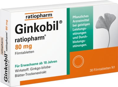 Ginkobil ratiopharm 80mg mit Ginkgo biloba 30 St Filmtabletten
