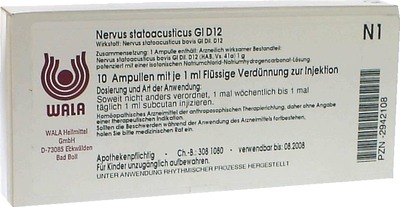 NERVUS STATOACUSTICUS GL D 12 Ampullen 10X1 ml Ampullen