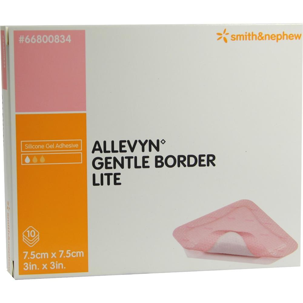 ALLEVYN Gentle Border Lite 7,5x7,5 cm Schaumverb. 10 St Verband
