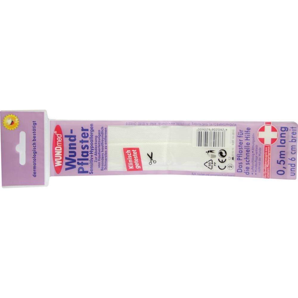 WUNDPFLASTER 6 cmx0,5 m sensitiv hypoallergen 1 St Pflaster