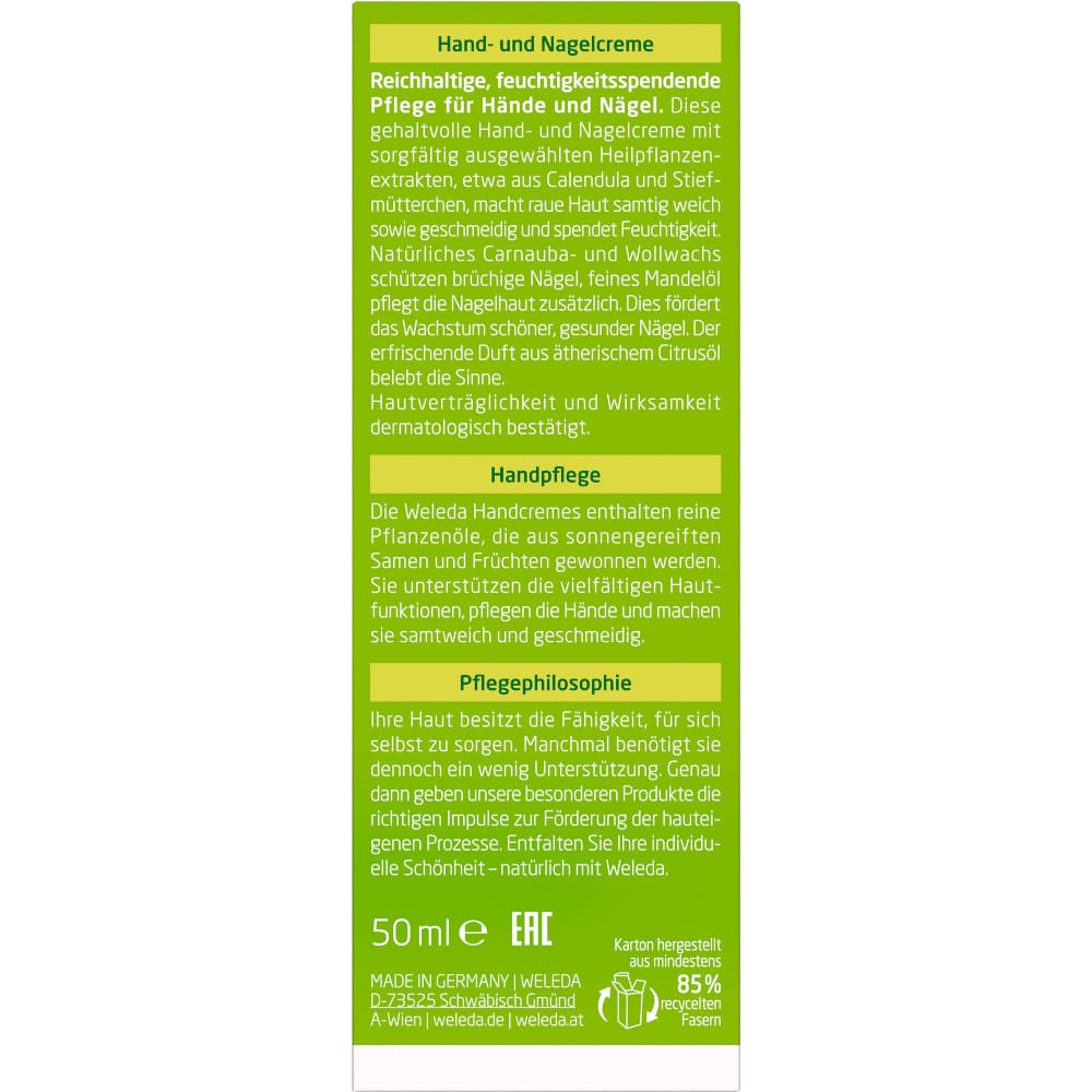 Weleda Hand- u. Nagelcreme Citrus 50 ml Creme