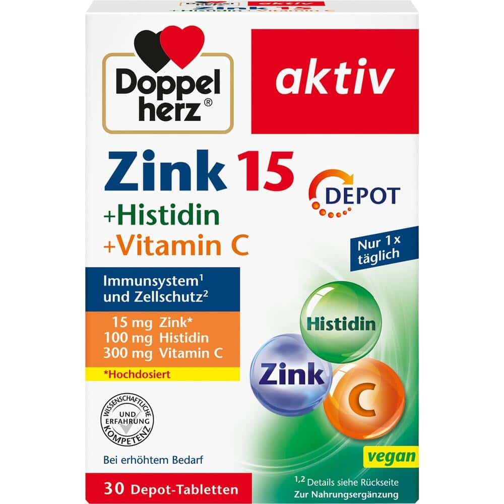 Doppelherz aktiv Zink + Histidin + Vitamin C DEPOT 30 St Tabletten