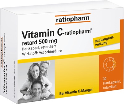 VITAMIN C RATIOPHARM retard 500 mg Kapseln 30 St Retard-Kapseln