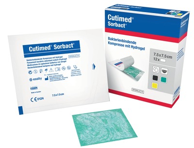 CUTIMED Sorbact Gel Kompressen 7,5x7,5 cm 12 St Kompressen
