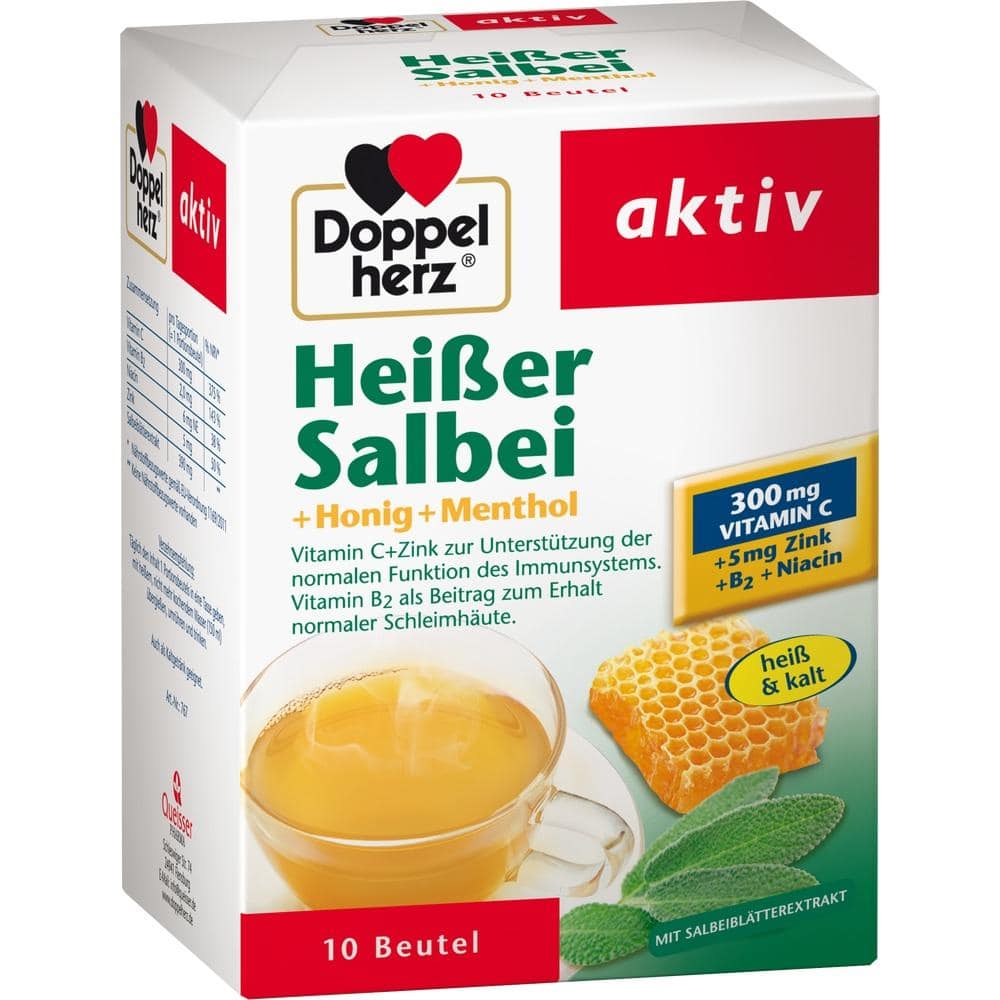 Doppelherz aktiv Heißer Salbei + Honig + Menthol  10 St Granulat