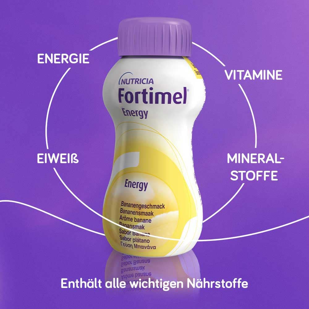 Fortimel Energy Trinknahrung Banane 8X4X200 ml Flüssigkeit