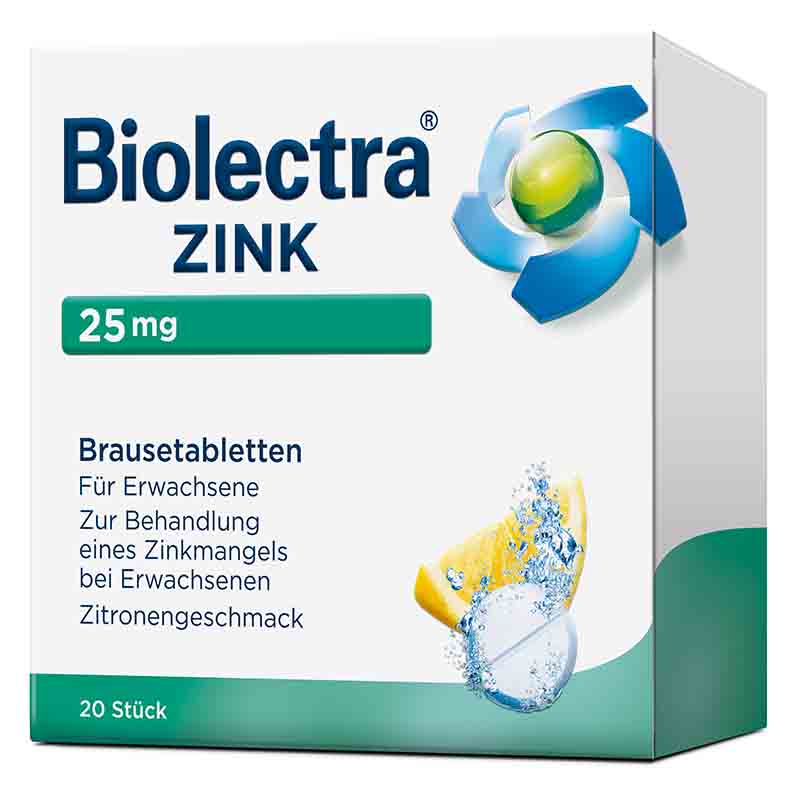 Biolectra ZINK 25mg 20 St Brausetabletten
