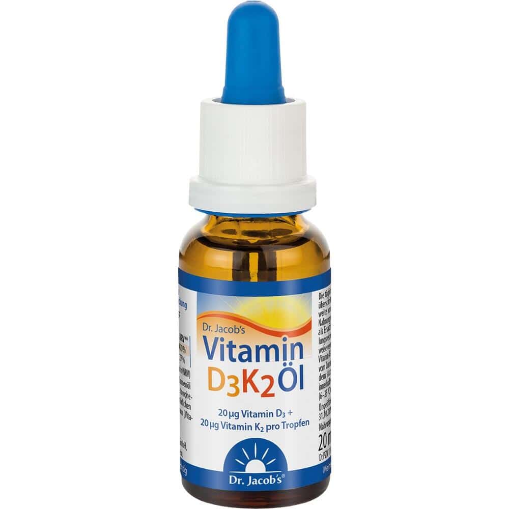 Dr. Jacob's Vitamin D3K2 Öl 800 IE/20 mcg D3+K2 640 Tropfen