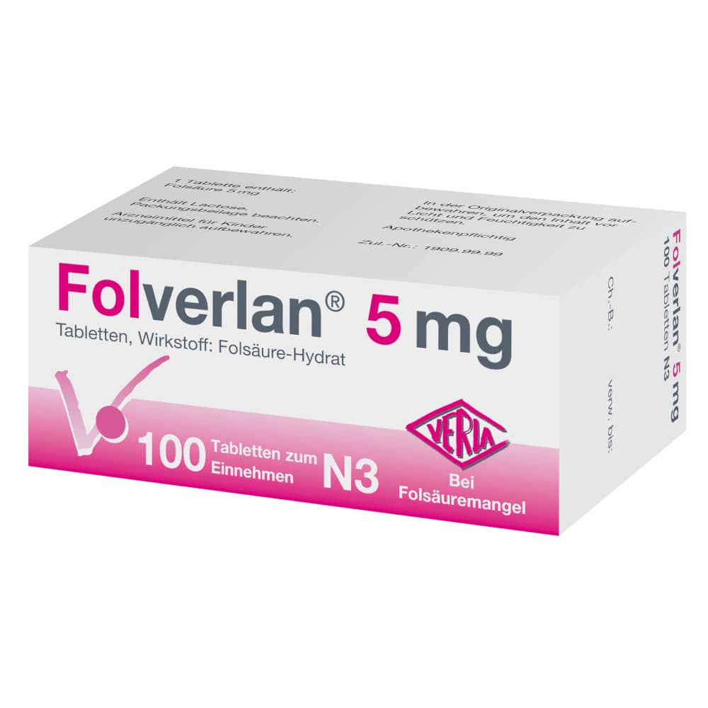 FOLVERLAN 5 mg Tabletten 100 St Tabletten