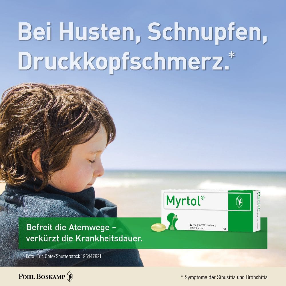 Myrtol der pflanzliche Schleimlöser für Kinder ab 6 Jahren 20 St. 20er 20 St Magensaftresistente Weichkapseln