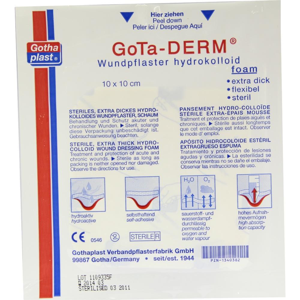 GOTA DERM Wundpfl.Foam hydrophill 10x10 cm 1 St Pflaster