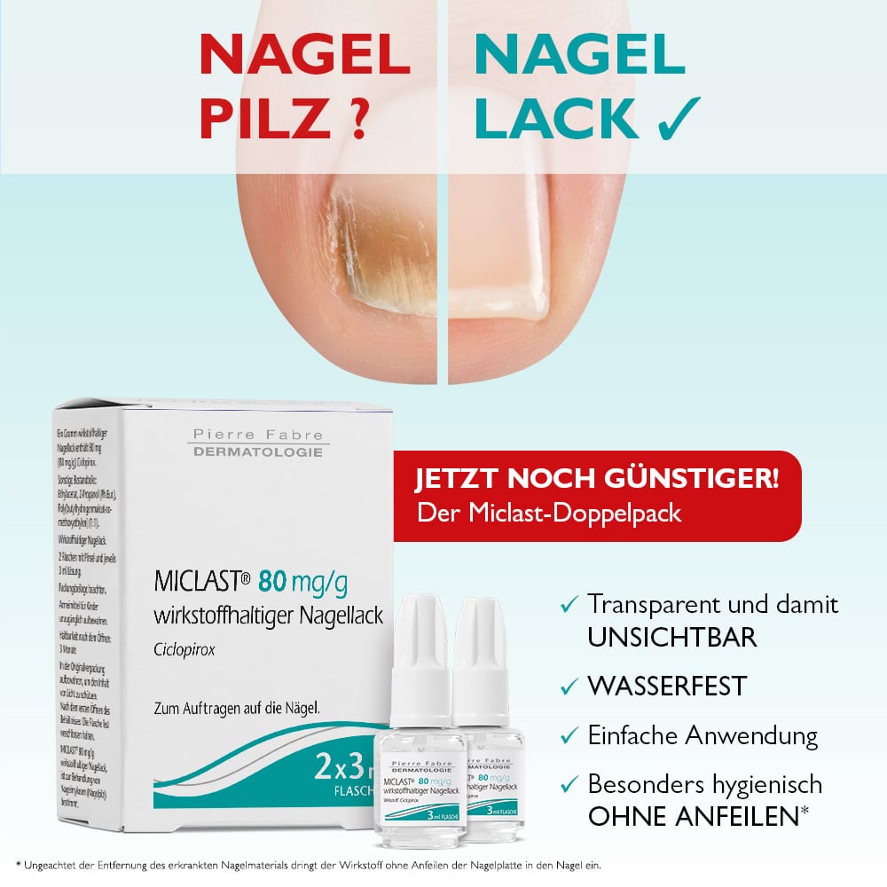 MICLAST 80 mg/g wirkstoffhaltiger Nagellack 2X3 ml Wirkstoffhaltiger Nagellack