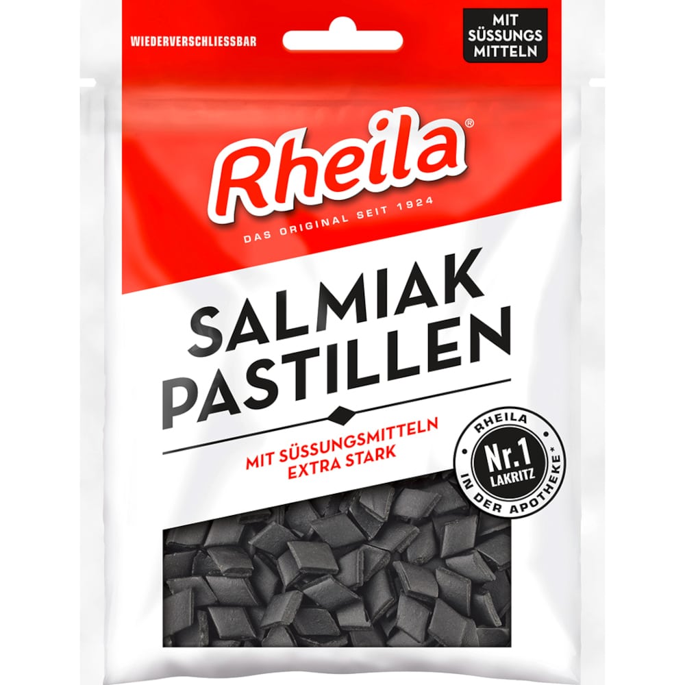 RHEILA Salmiak Pastillen zuckerfrei 90 g Bonbons