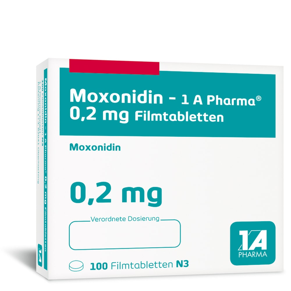 MOXONIDIN 1A Pharma 0,2 mg Filmtabletten 100 St Filmtabletten