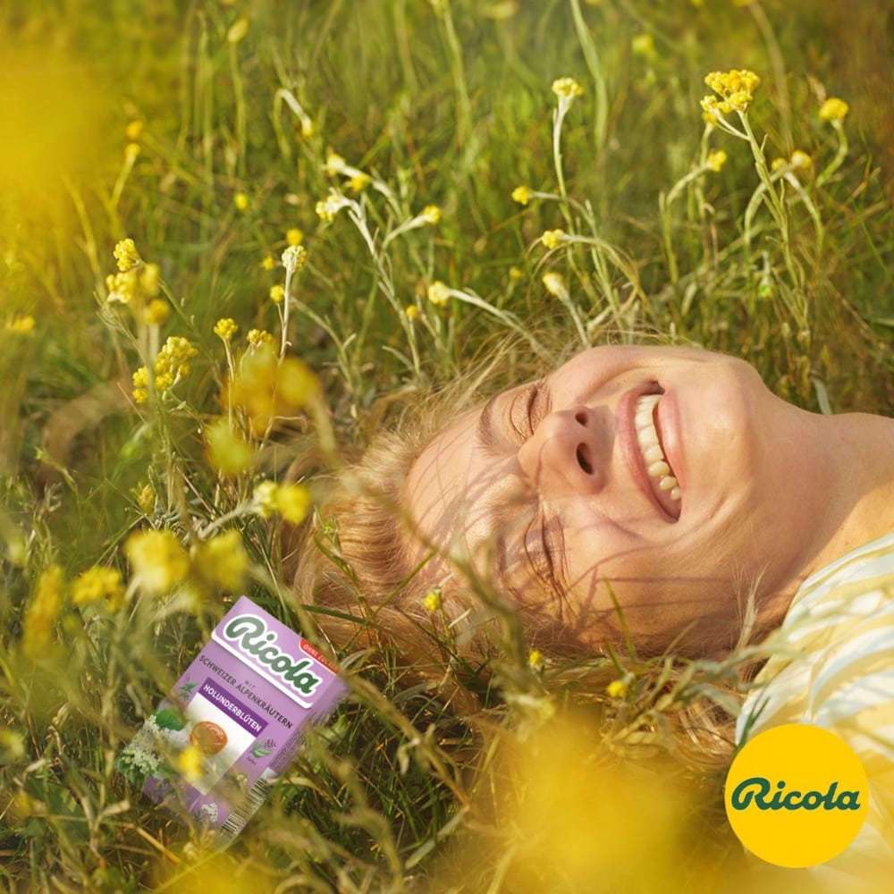Ricola Holunderblüten Schweizer Kräuterbonbon zuckerfrei 50 g Bonbons